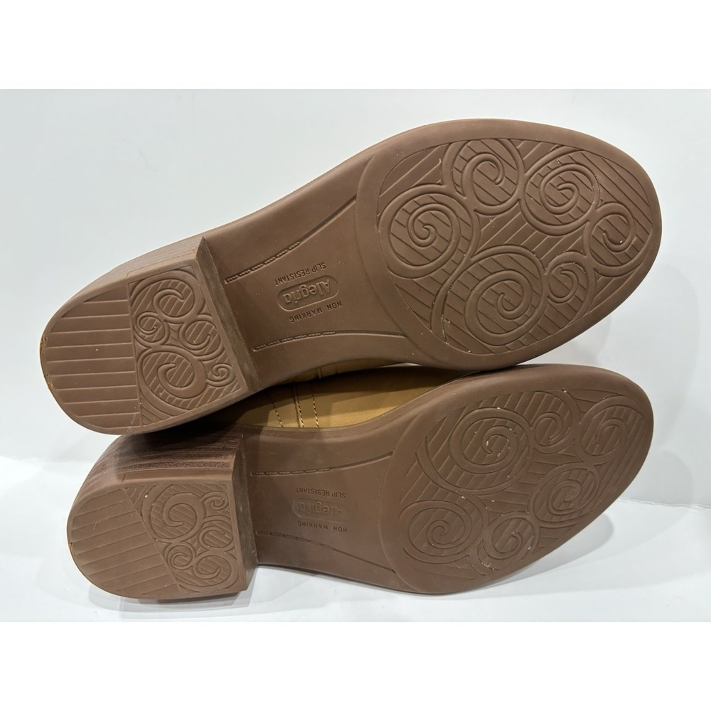 Alegria Women's Tan Leather Slip-On Ankle Booties Shoes Size 37.5 Slip Resistant - Picture 8 of 10